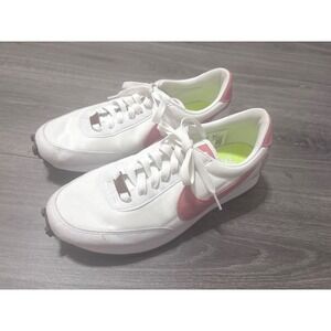 Nike Daybreak Mens 8.5 White Pink Retro Waffle Sole Running Sneakers